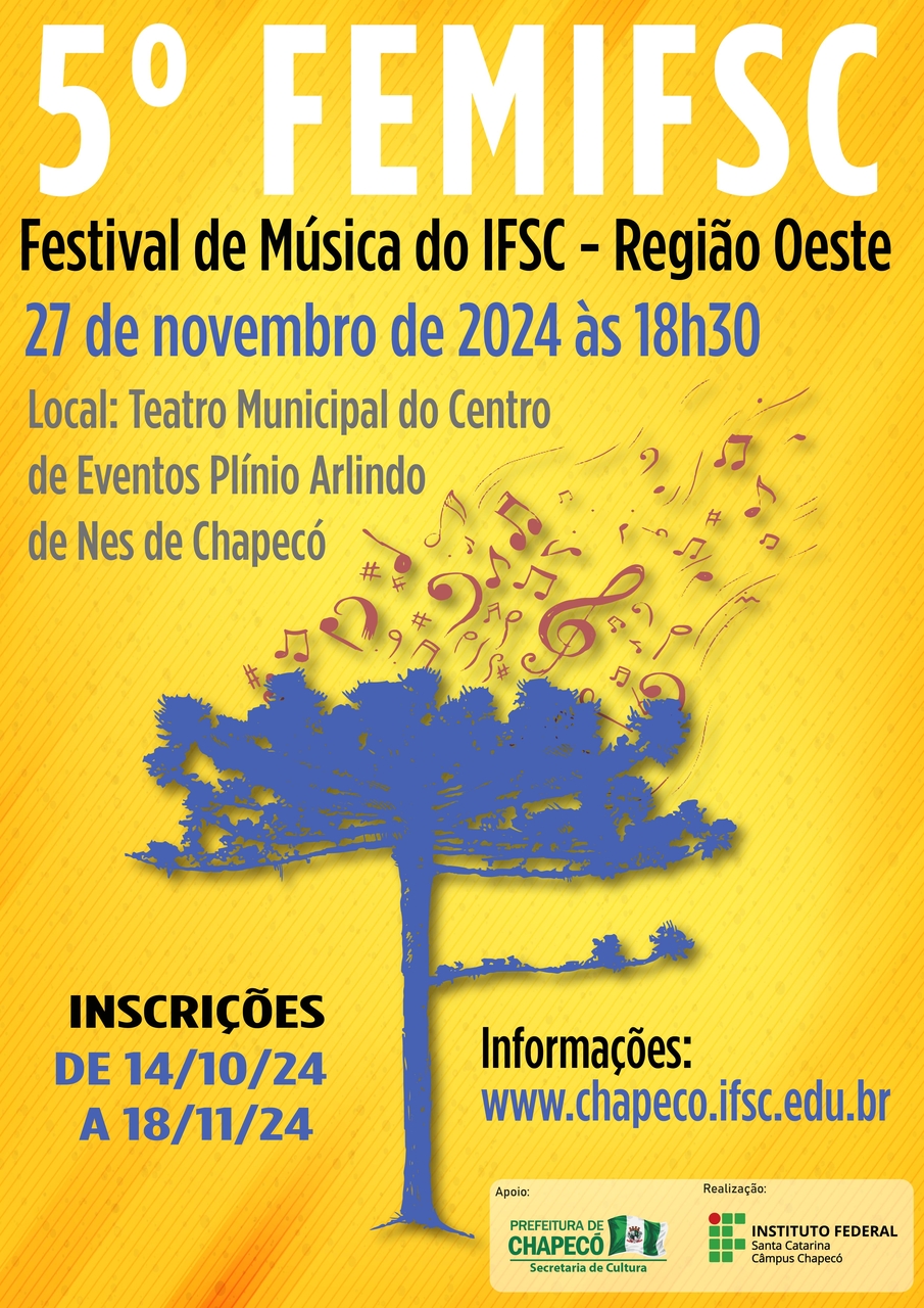 Inscrições abertas até 18 de novembro para a quinta edição do Femifsc