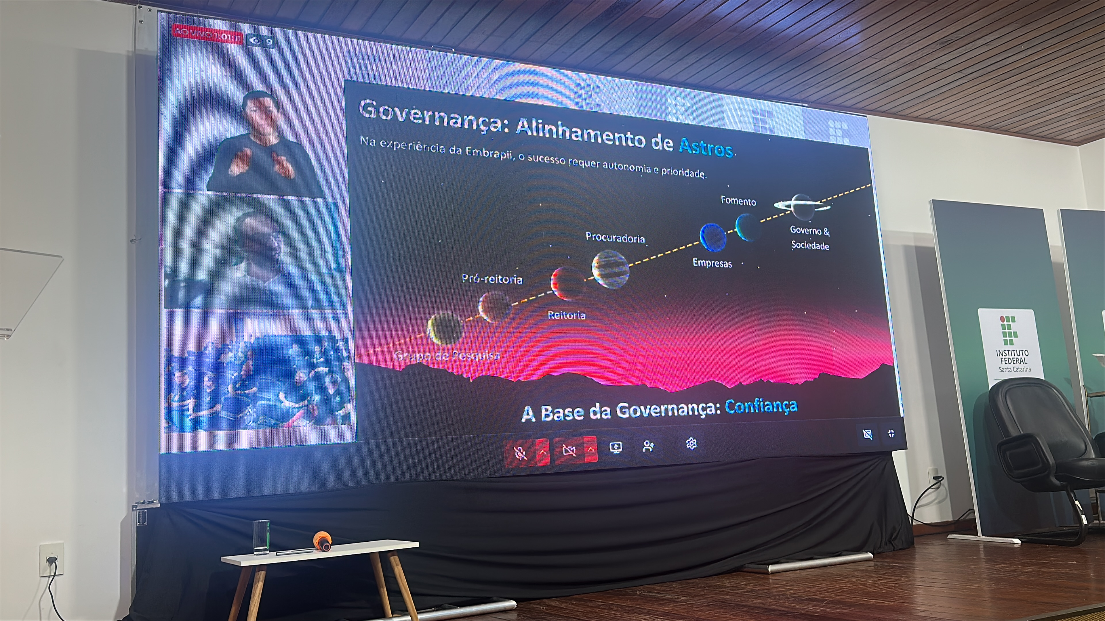 O diretor de Operações da Embrapii, Marcelo Prim, participou do evento de forma on-line e apresentou o modelo Embrapii e o desempenho da unidade do IFSC.