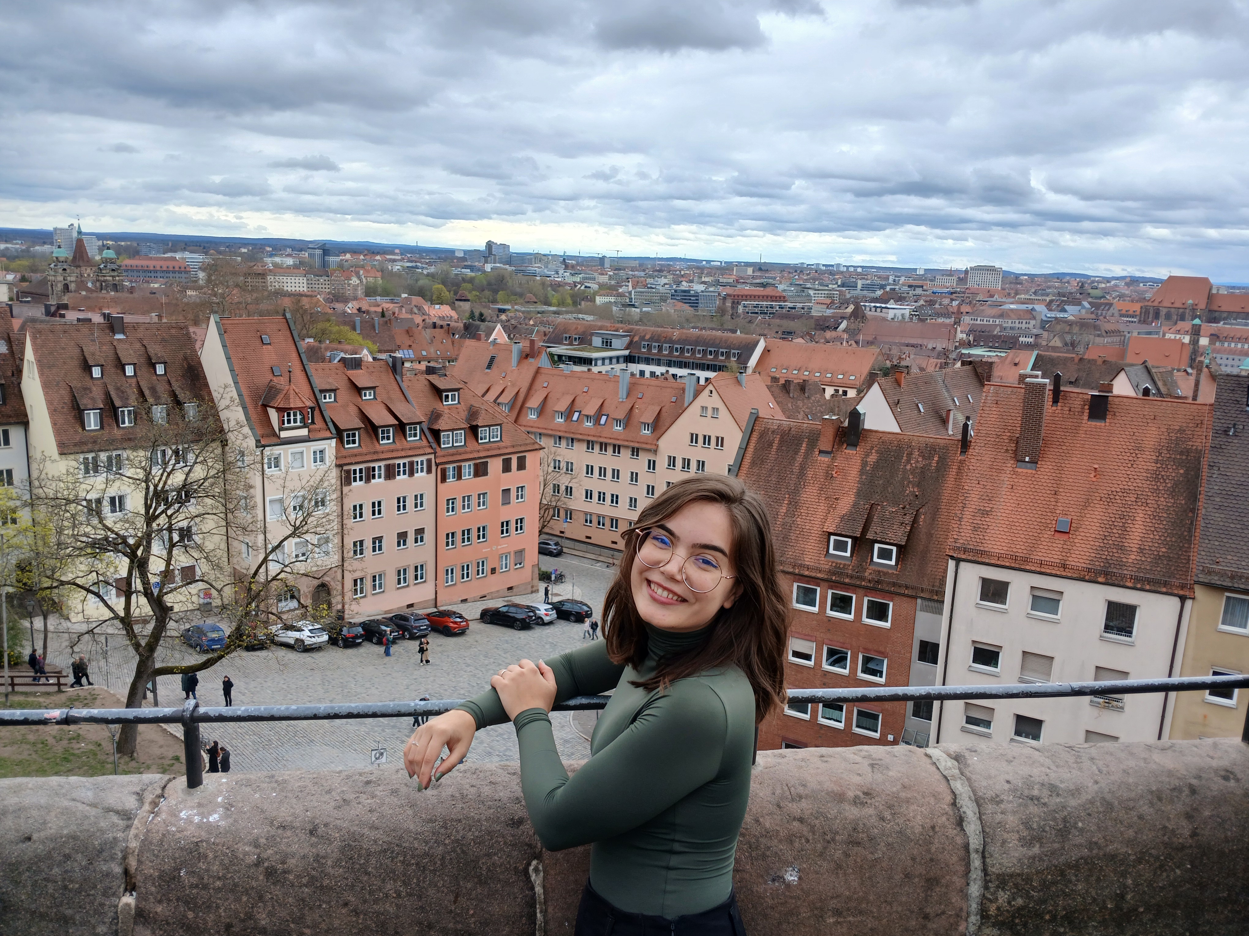 A estudante em Nuremberg